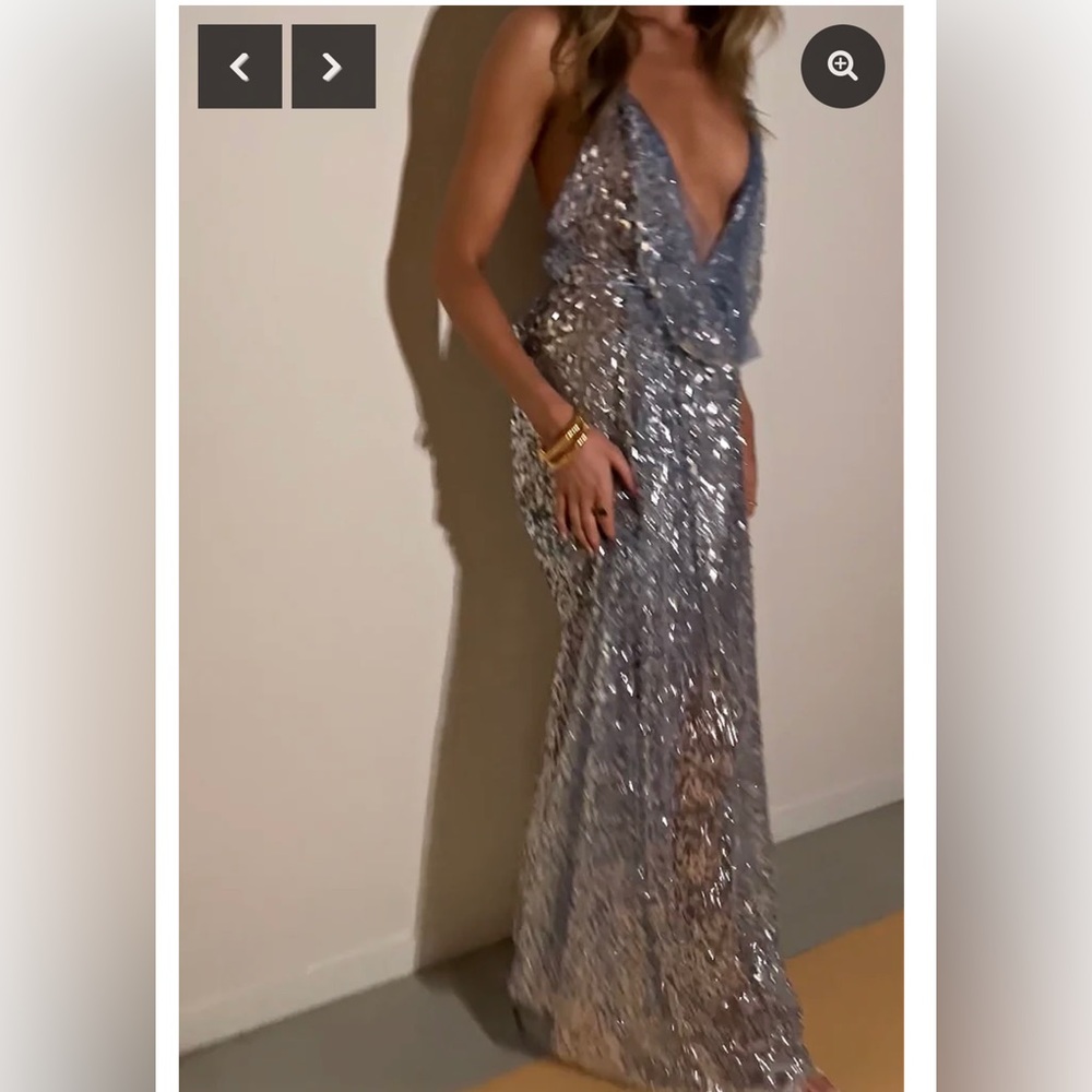 Sparkly Dress Light Blue Silver Sequins